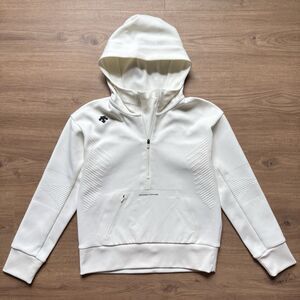 DESCENTE Fusionknit Schematech Technology Hoodie Cream Womens Size 2XS
